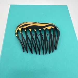 Angela Cummings for Tiffany & Co. Damascene Lacquered Iron and Gold Hair Comb 🐅